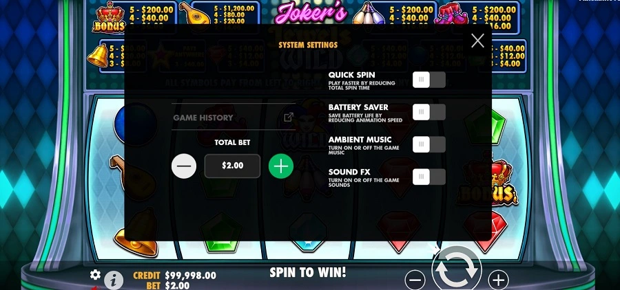 Jugar Joker Jewels Demo